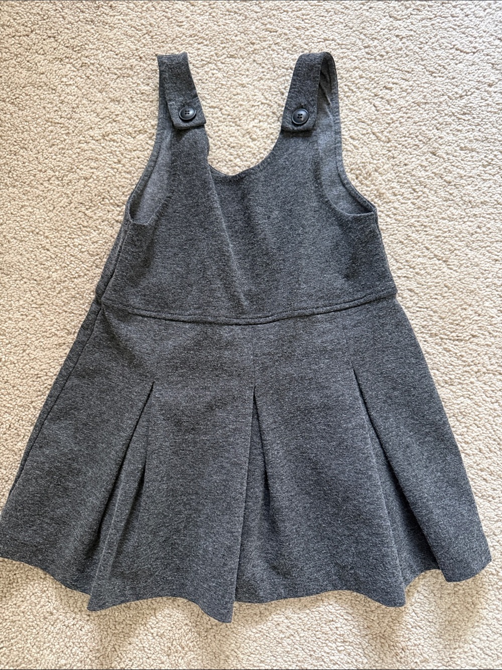 Zara Girls' Dark Gray Pinafore Dress with Buttoned Straps